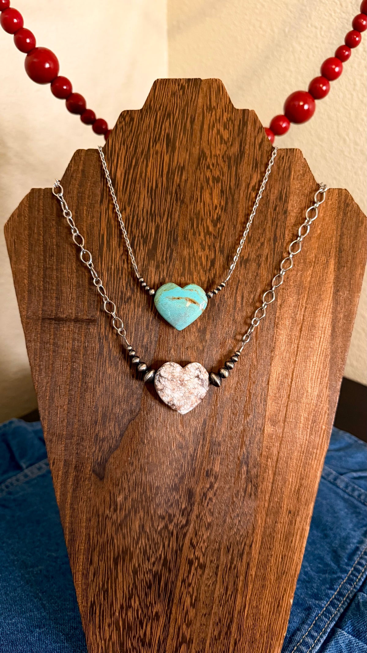 Heart bar necklace- 16in