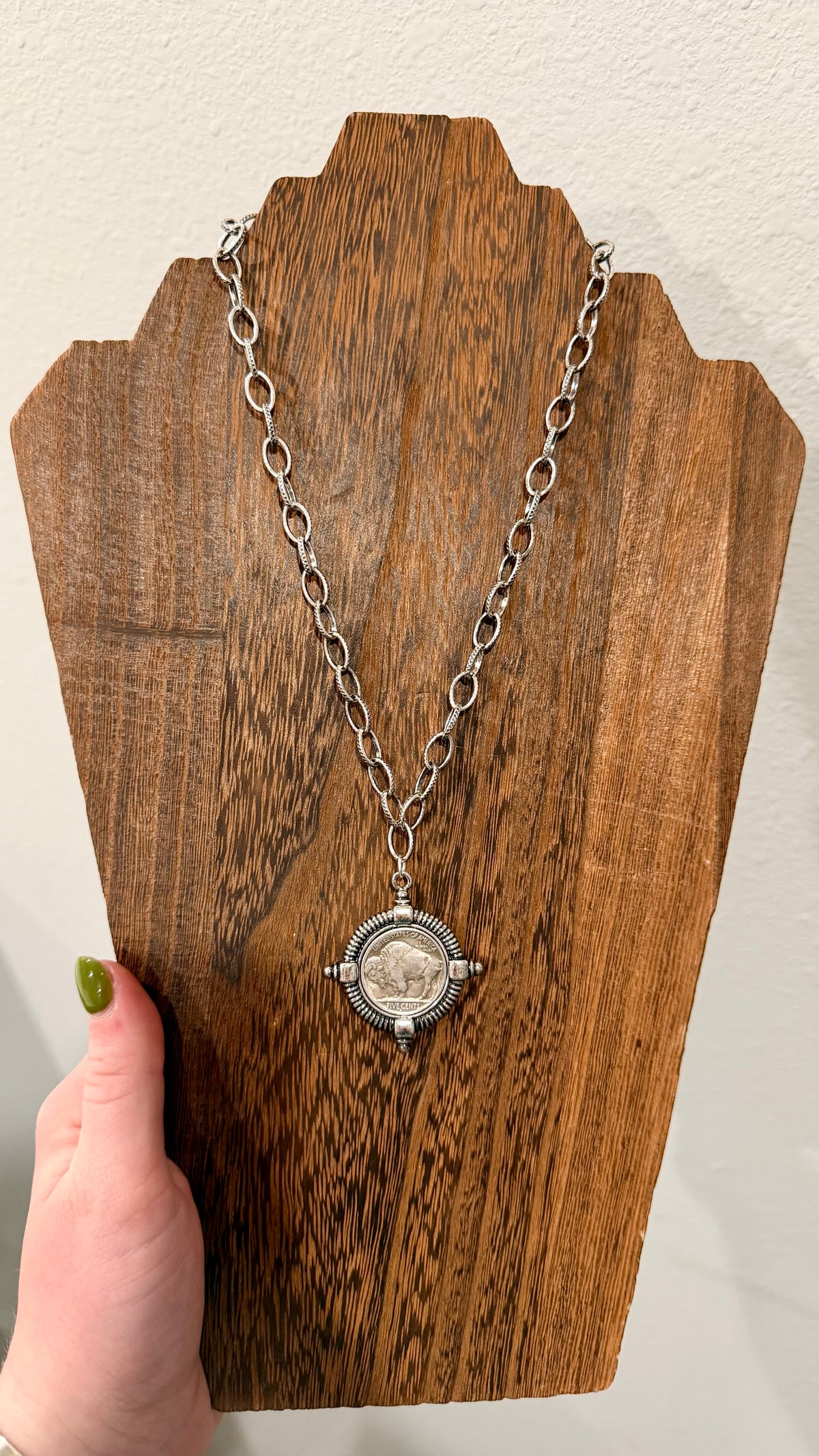 Buffalo coin necklace -16in PRE ORDER