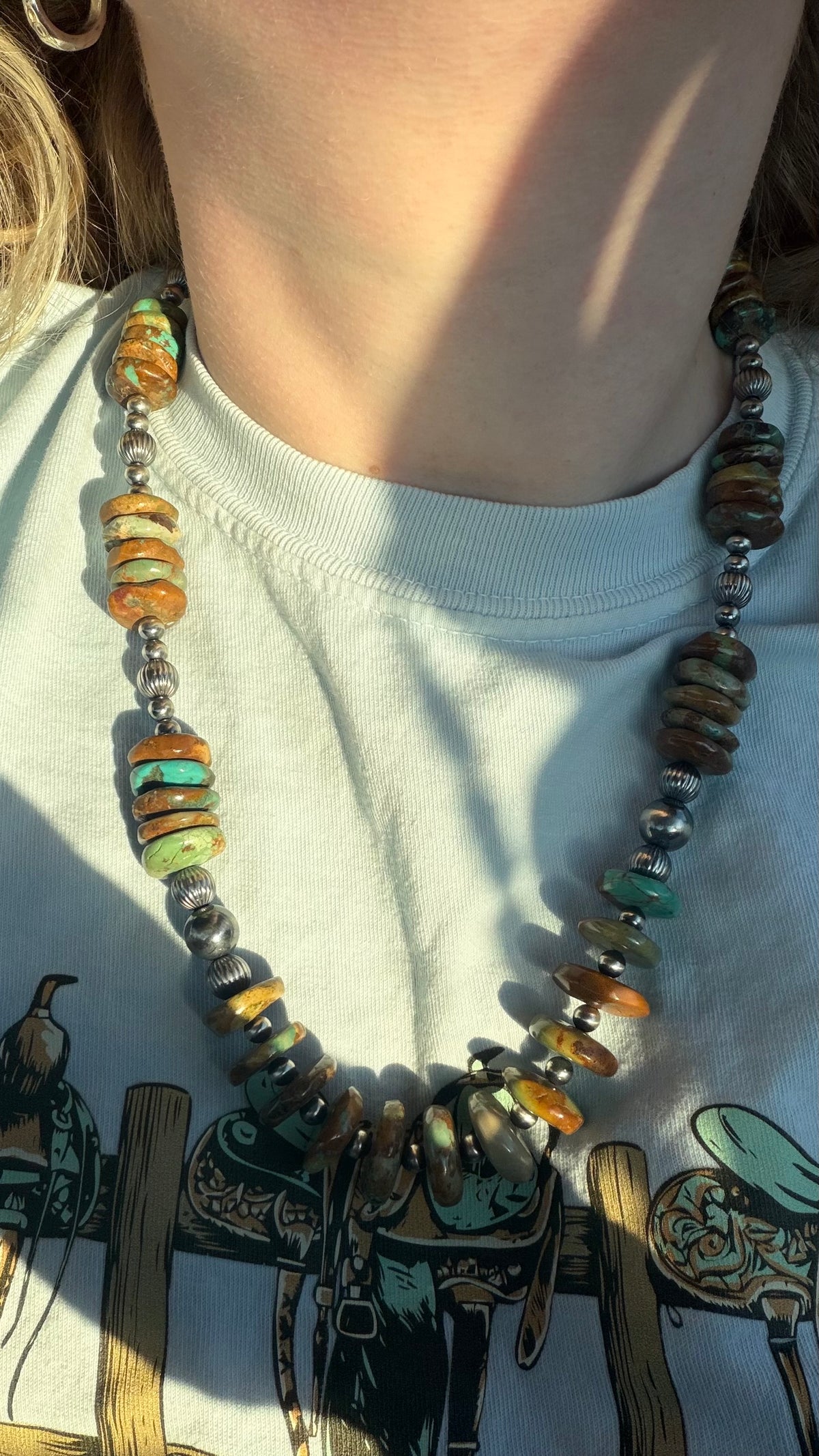 Turquoise statement- 22in + 2in