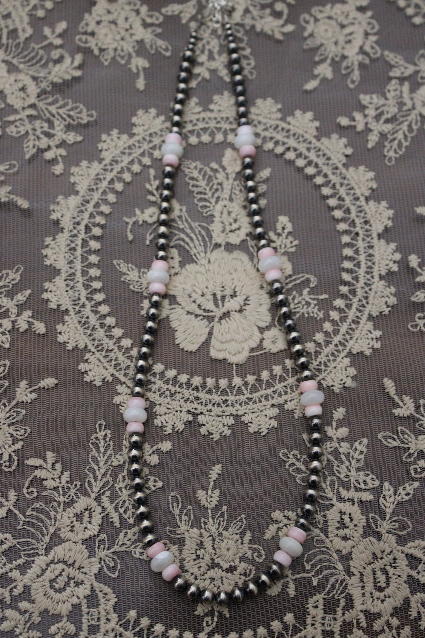 Mother of pearl and pink conch -19in + 2in ext