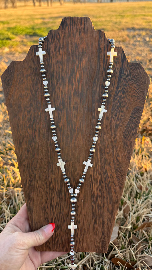 Cross lariat -22in w/ 7in drop