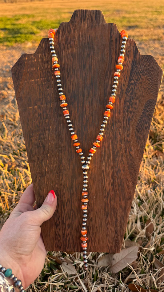 Orange spiny lariat -19in w/ 5.5in drop