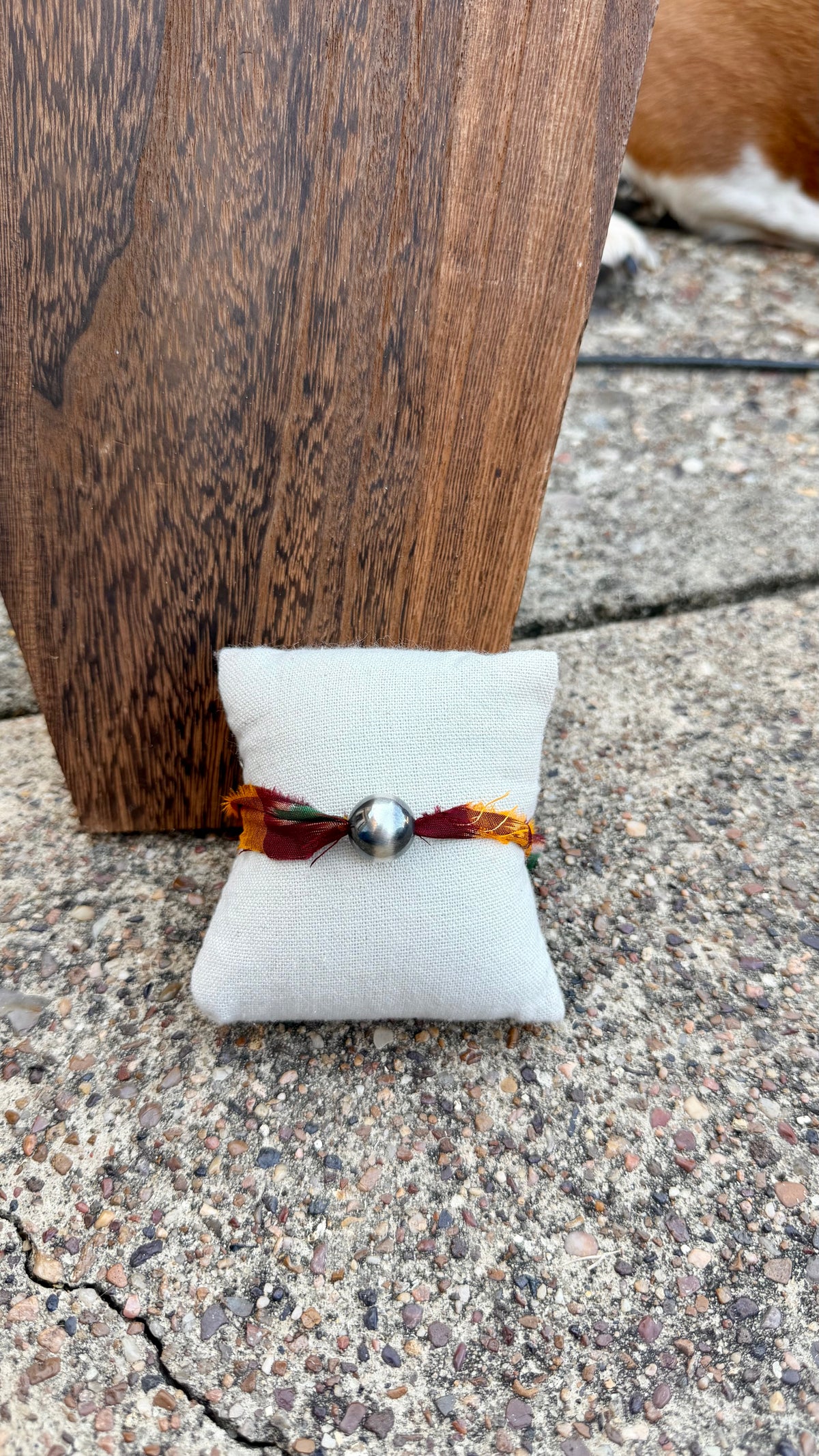 Multi color fabric bracelet