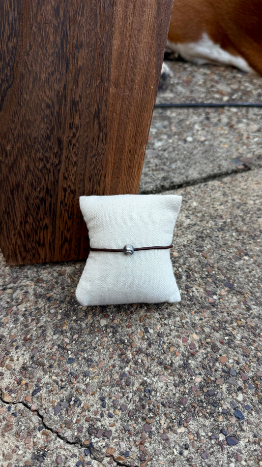Leather bracelet # 1 -7in + 2in ext