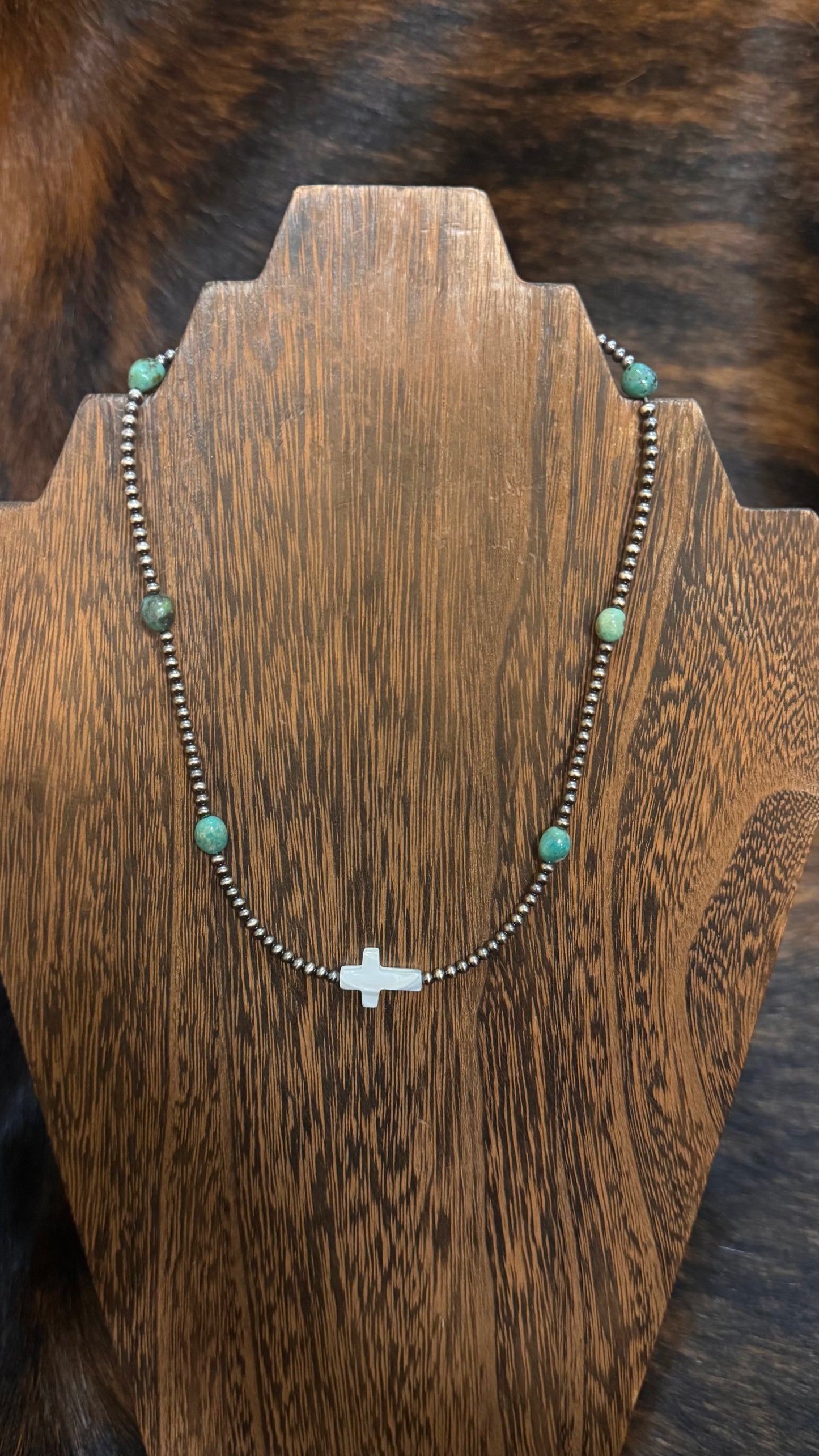Turquoise cross -17in