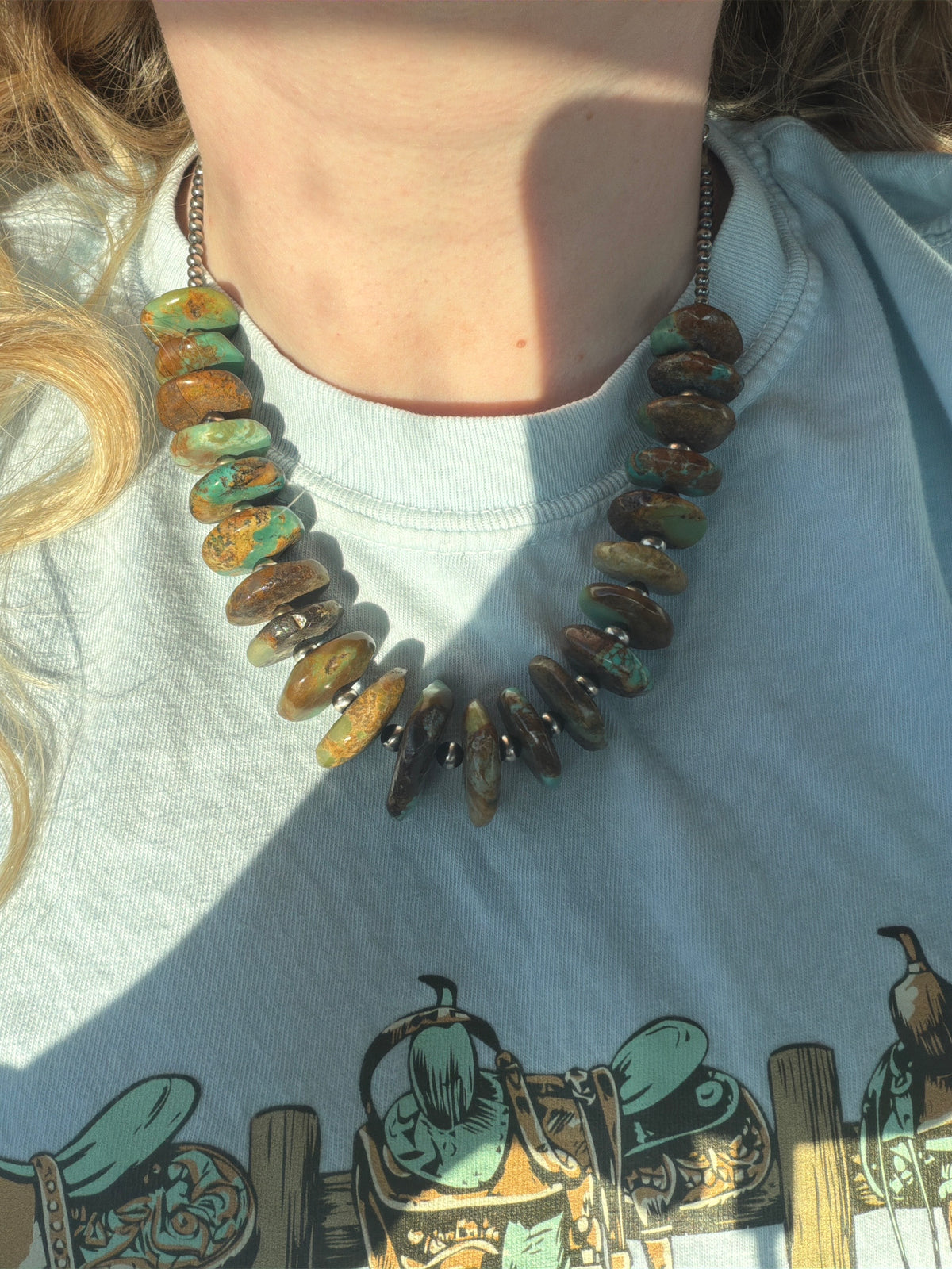 Extra large turquoise bar -18in