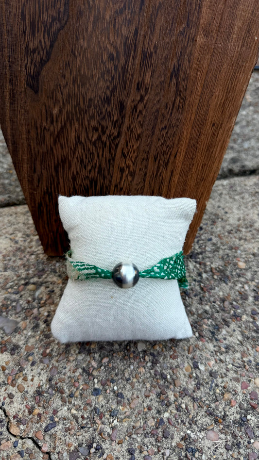 Green fabric bracelet