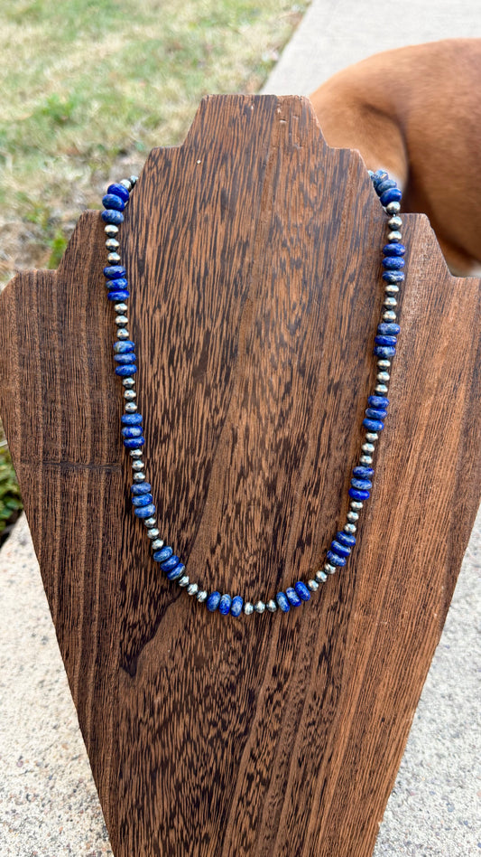 5mm and blue lapis -19in + 2in ext