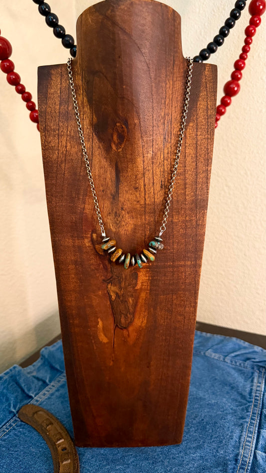 Turquoise and saucer bar -16in