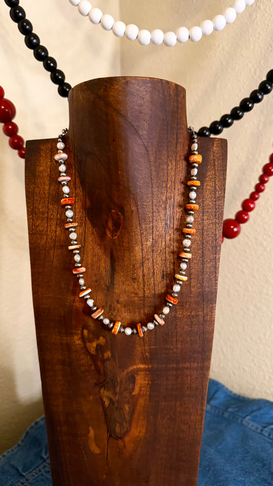 Orange and pearl half bar- 19in + 2in ext