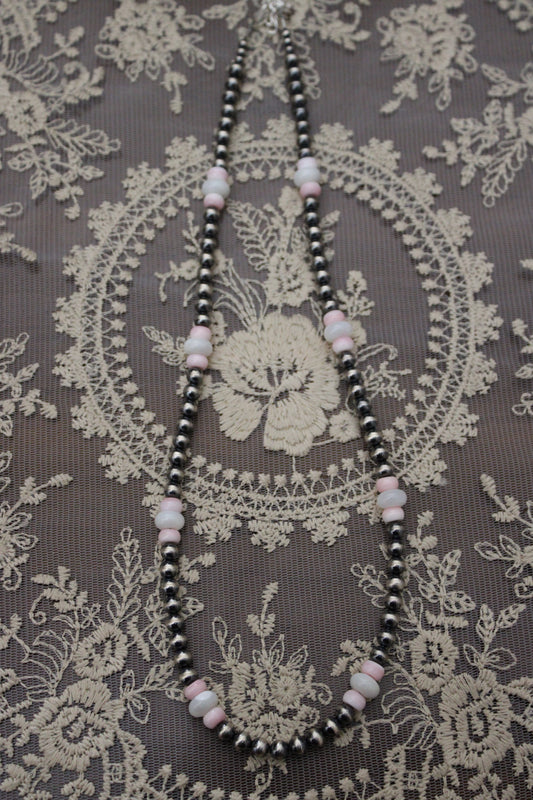 Mother of pearl and pink conch -19in + 2in ext