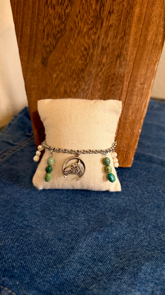 Horse charm bracelet #1 - 7in + 2in
