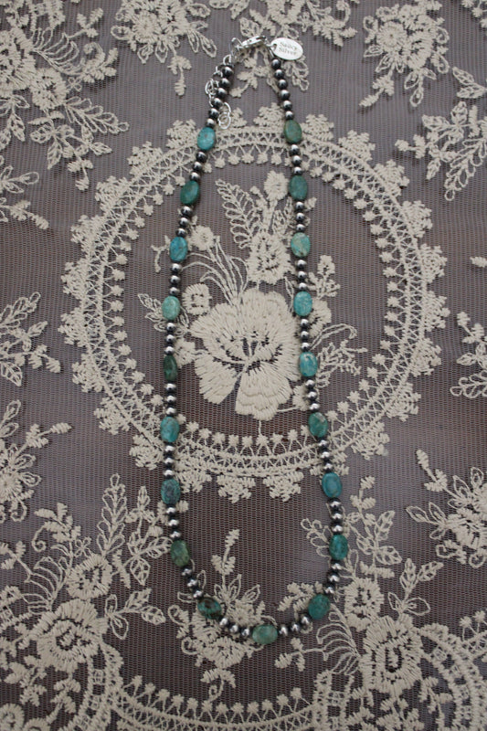 Turquoise oval-17in w/ 2in ext