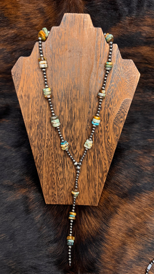 Turquoise lariat -22in w/7in drop