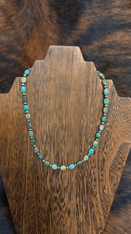Turquoise oval -17in