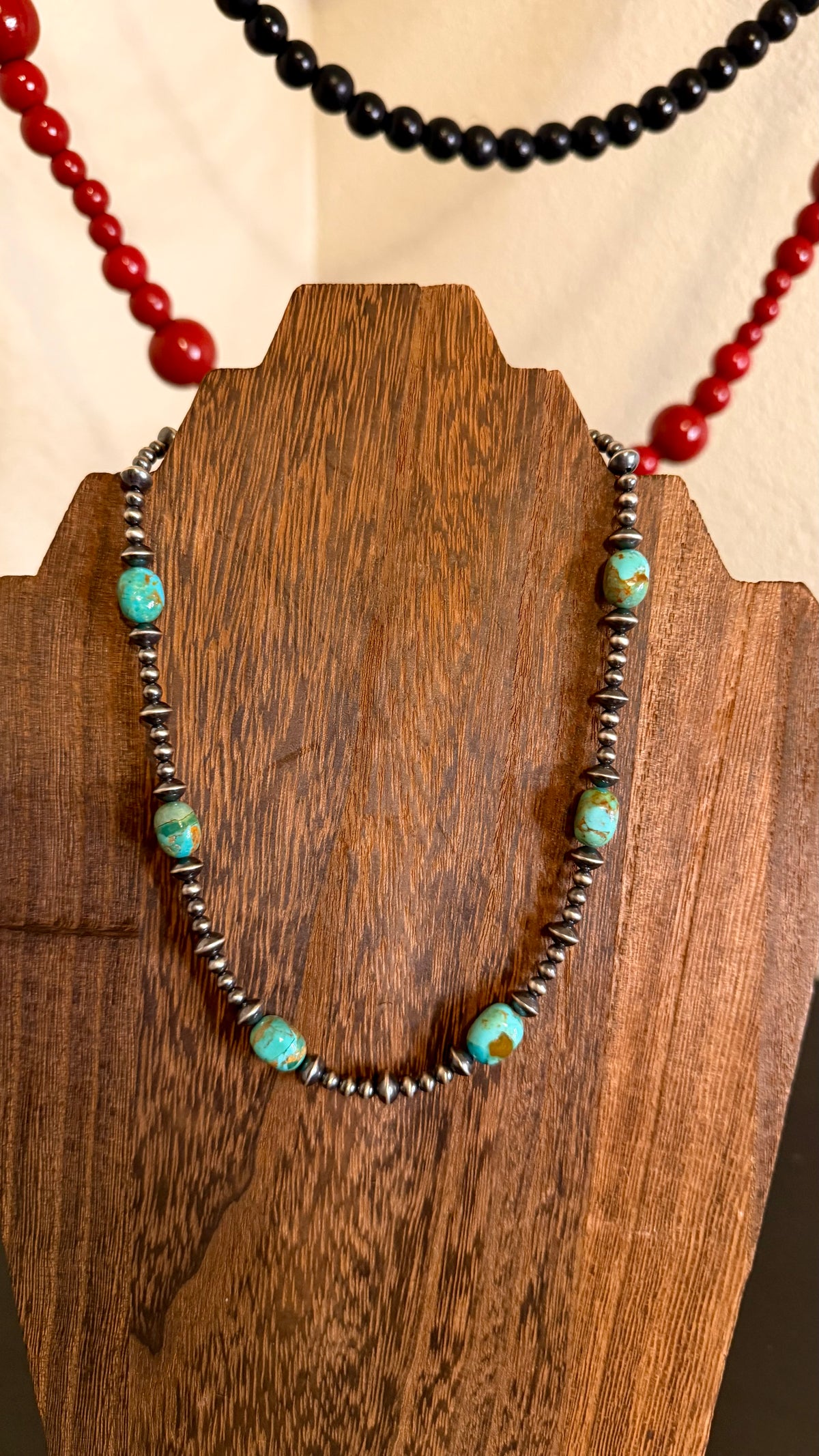 Kingman turquoise necklace- 17in + 2in ext