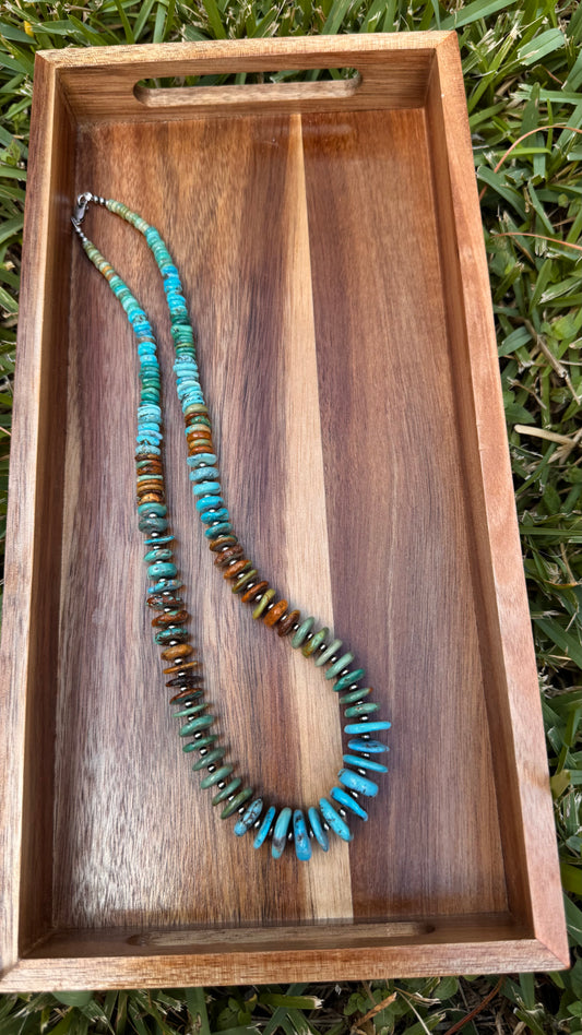 Graduated kingman turquoise necklace