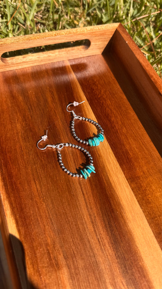 Turquoise chip earrings
