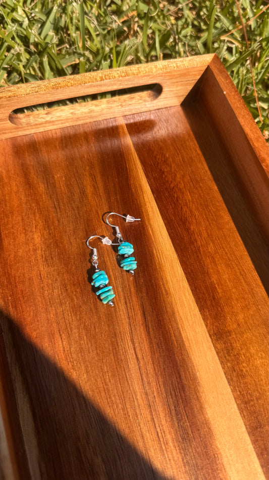 Turquoise chip drop earrings